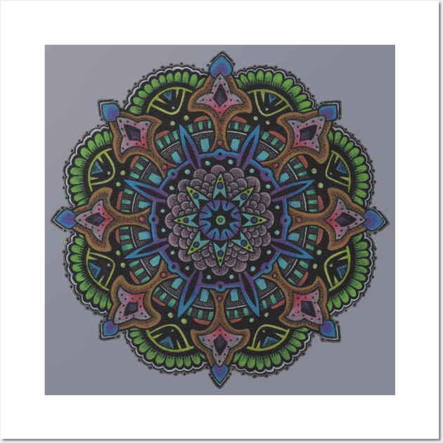 Peacock Mandala T-Shirt Wall Art by Michael Gardner